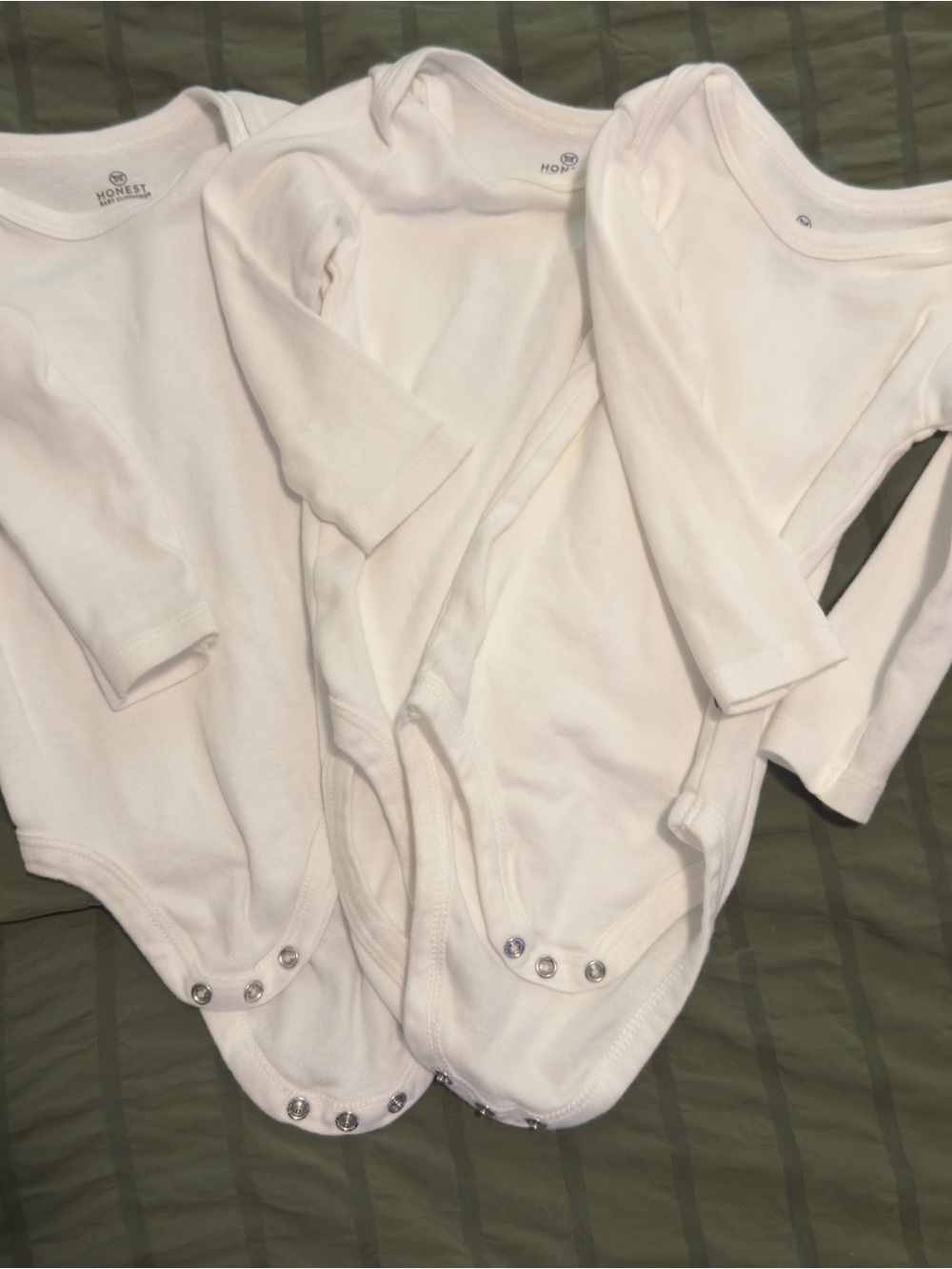 Honest Baby Long-Sleeve One-Piece Bodysuit - 3 Pack